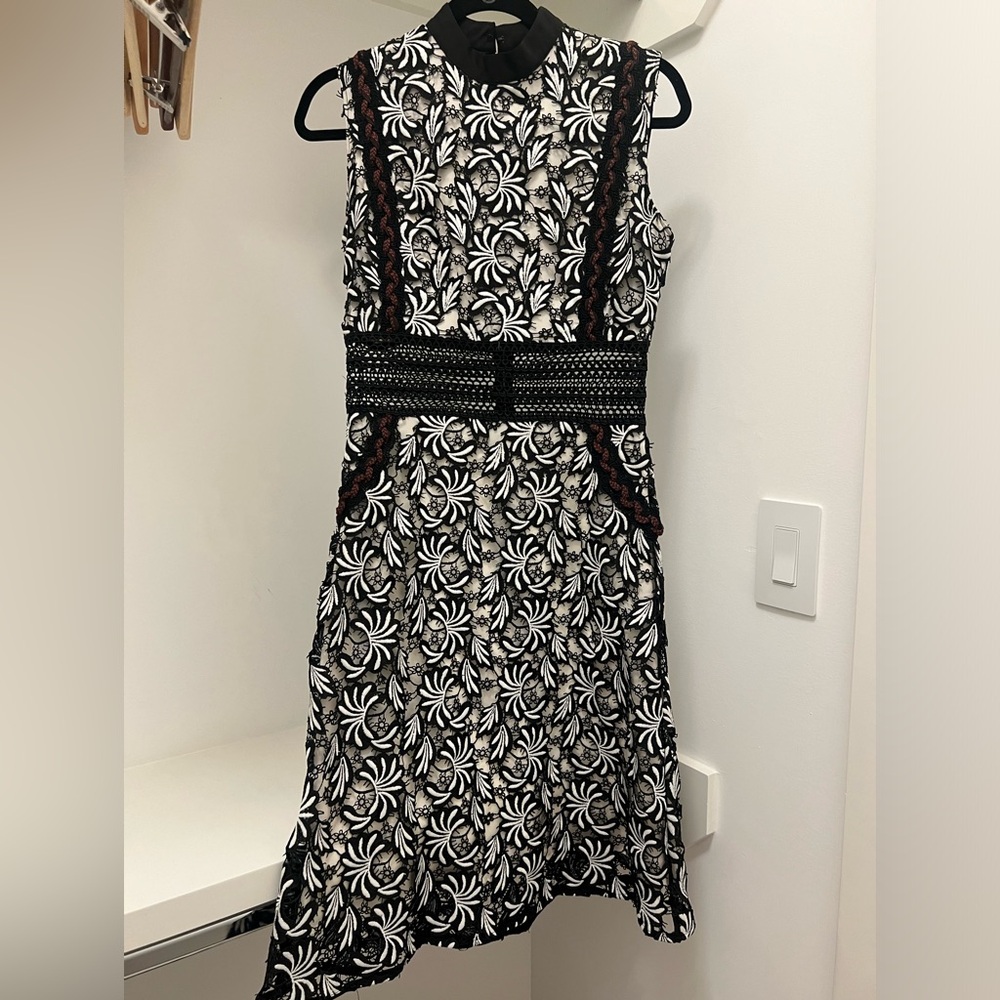 Self-Portrait Flower paneled dress